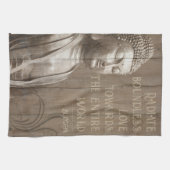 Inspirerend Boeddha Art Faux Wood Boeddhistische Q Theedoek (Horizontaal)