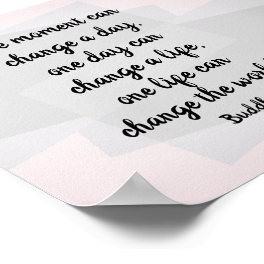 inspirerend Boeddha citeert tekst over grijs Poster (Hoek)