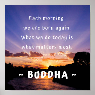 Inspirerend Boeddha Morning Quote Poster