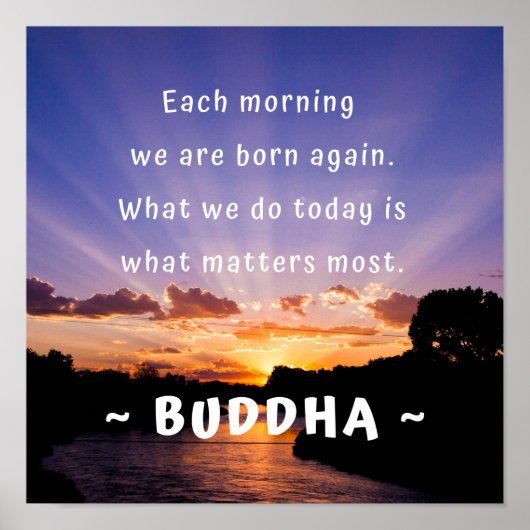 Inspirerend Boeddha Morning Quote Poster (Voorkant)