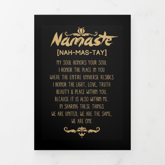 Inspirerend Boeddhisme Namaste Definitie Drieluik Wenskaart (Cover)