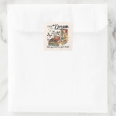 Inspirerend boekenliefhebber vierkante sticker (Tas)