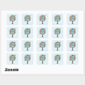 Inspirerend boekenliefhebber vierkante sticker (Vel)