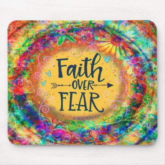 Inspirerend Boho Kleurrijk Geloof over Angst Muismat (Voorkant)
