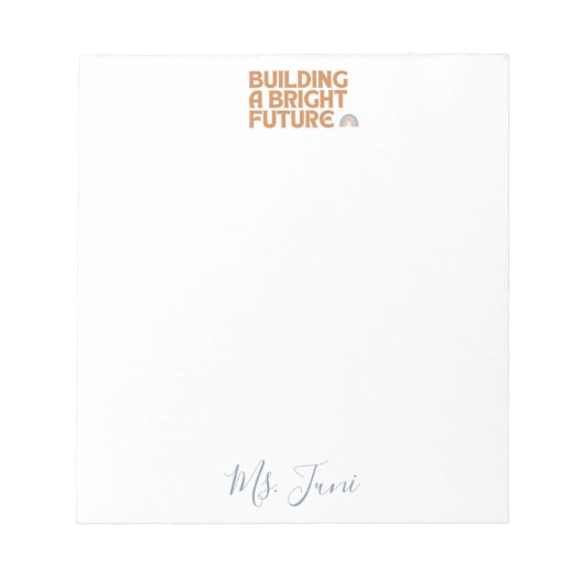 Inspirerend Boho Rainbow Teacher Notitieblok (Voorkant)