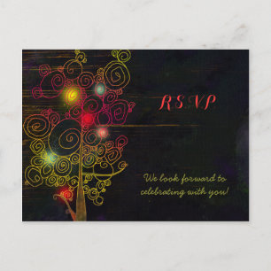 Inspirerend bomen Rustic Wedding RSVP Uitnodiging Briefkaart