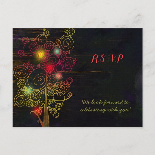 Inspirerend bomen Rustic Wedding RSVP Uitnodiging Briefkaart (Voorkant)