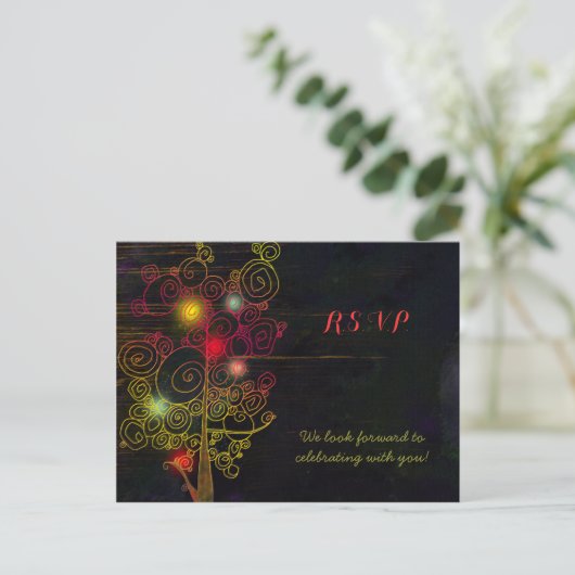 Inspirerend bomen Rustic Wedding RSVP Uitnodiging Briefkaart (Staand voorkant)