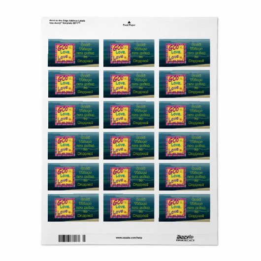 Inspirerend boodschap God is liefde Etiket (Full Sheet)