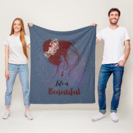 Inspirerend boodschap Het leven is mooi Fleece Deken