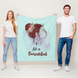 Inspirerend boodschap Het leven is mooi Fleece Deken