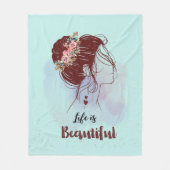 Inspirerend boodschap Het leven is mooi Fleece Deken (Voorkant)