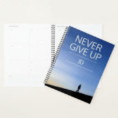 Inspirerend boodschap monogram nooit opgeven planner (Display)