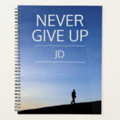 Inspirerend boodschap monogram nooit opgeven planner (Voorkant)