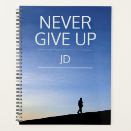 Inspirerend boodschap monogram nooit opgeven planner