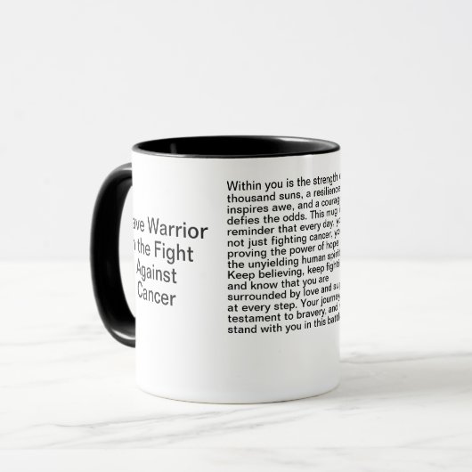 Inspirerend boodschap over kanker mok (Voorkant links)