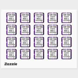 Inspirerend boodschap; Paarse Bokeh Vierkante Sticker