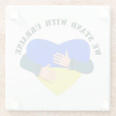 Inspirerend boodschap We staan voor Oekraïne Glazen Onderzetter (Achterkant)