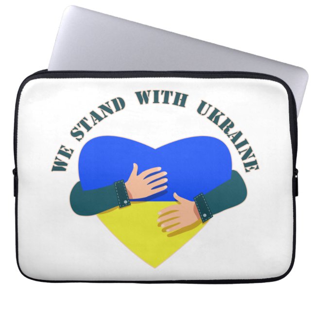 Inspirerend boodschap We staan voor Oekraïne Laptop Sleeve (Voorkant)