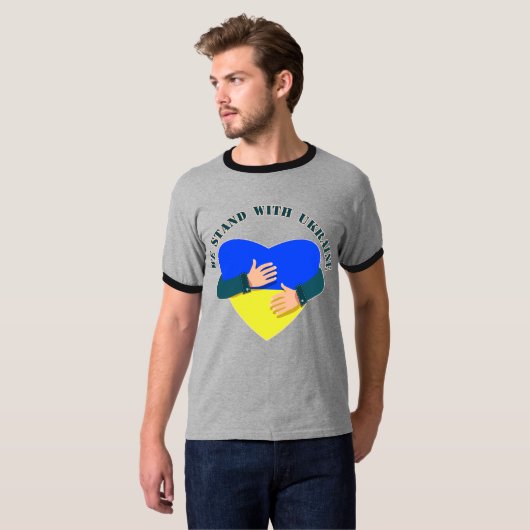 Inspirerend boodschap We staan voor Oekraïne T-Shi T-shirt (Voorkant volledig)