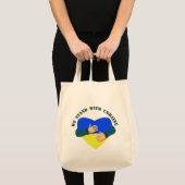 Inspirerend boodschap We staan voor Oekraïne Tote Bag (Voorkant (product))