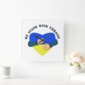 Inspirerend boodschap We staan voor Oekraïne Vierkante Klok (Huis)