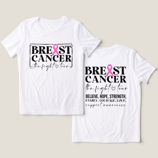 Inspirerend borstkanker bewustzijn Tri-Blend shirt (Ontwerp Voorkant & Achterkant)