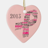 Inspirerend borstkankerbewustzijn lint keramisch ornament (Rechts)