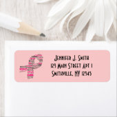 Inspirerend borstkankerbewustzijnslint etiket (Insitu)