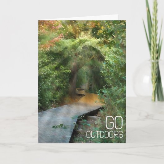 Inspirerend bos met zonnestralen kaart (Voorkant)