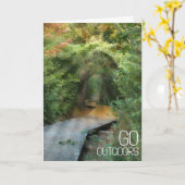 Inspirerend bos met zonnestralen kaart (Gele Bloem)