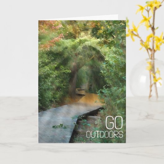 Inspirerend bos met zonnestralen kaart (Gele Bloem)