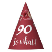 Inspirerend Bourgogne Rozen Floral 90e verjaardag Feesthoedjes (Voorkant)