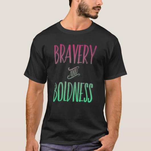 Inspirerend Bravery Graphic Bold Shadow Apparel T-shirt (Voorkant)