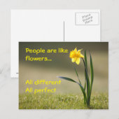 Inspirerend briefkaart. Bloemen Briefkaart (Voorkant / Achterkant)