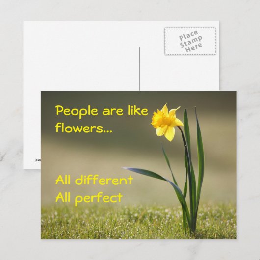 Inspirerend briefkaart. Bloemen Briefkaart (Voorkant / Achterkant)