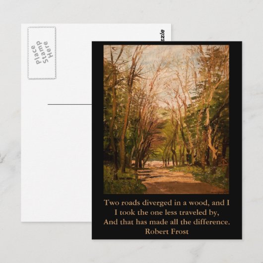 Inspirerend briefkaart citaat Robert Frost (Voorkant / Achterkant)