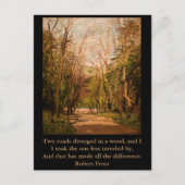 Inspirerend briefkaart citaat Robert Frost (Voorkant)