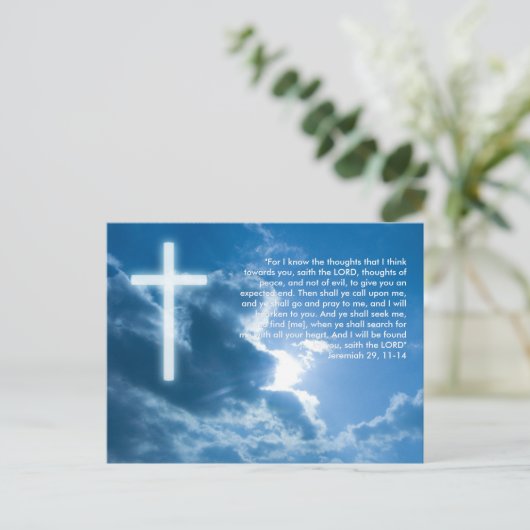 Inspirerend Briefkaart Jeremia 29; 11-14 (Staand voorkant)