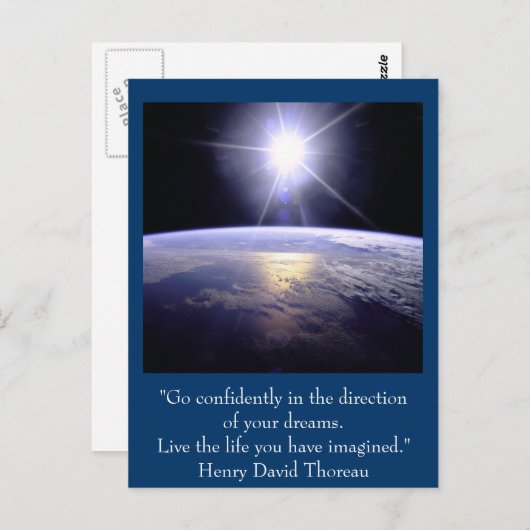 Inspirerend briefkaart. Schrijver: Henry David Tho Briefkaart (Voorkant / Achterkant)