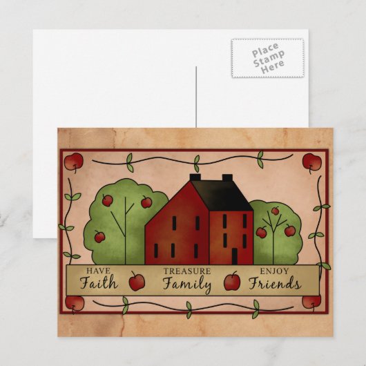 Inspirerend Briefkaart voor landappels (Voorkant / Achterkant)