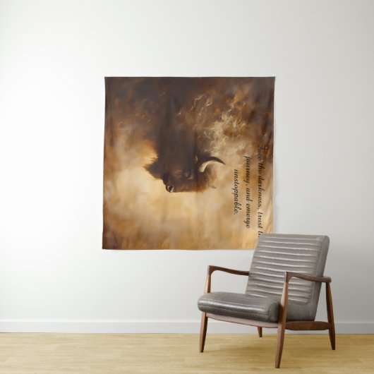 Inspirerend buffel, bizonwandtapijt wandkleed (In Situ (horizontaal))