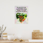 INSPIREREND BUTTERFLES EN FLORAL SERENITY PRAYER POSTER (Keuken)