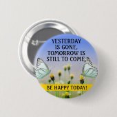 Inspirerend Butterflies Button met bewerkbare teks (Voorkant /achterkant)