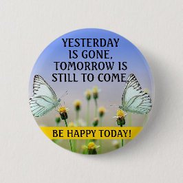 Inspirerend Butterflies Button met bewerkbare teks