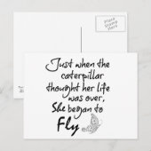 Inspirerend Butterfly Quote Briefkaart (Voorkant / Achterkant)
