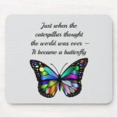 Inspirerend Butterfly Quote Elegant Hopeful Muismat (Voorkant)
