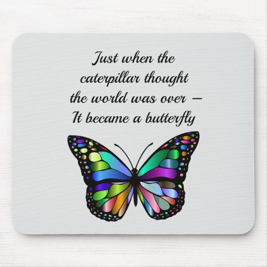 Inspirerend Butterfly Quote Elegant Hopeful Muismat (Voorkant)