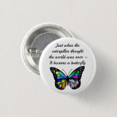 Inspirerend Butterfly Quote Elegant Hopeful Ronde Button 3,2 Cm (Voorkant /achterkant)