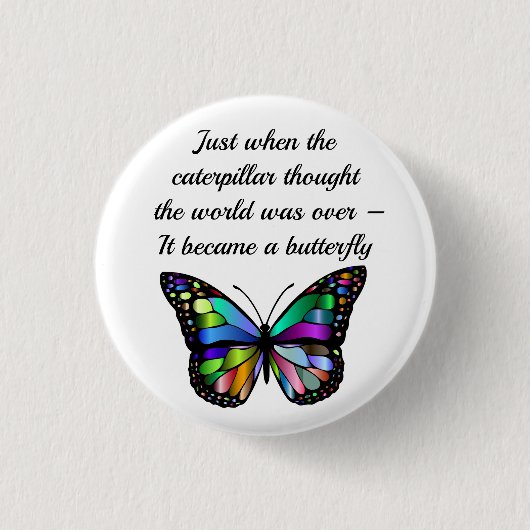 Inspirerend Butterfly Quote Elegant Hopeful Ronde Button 3,2 Cm (Voorkant)